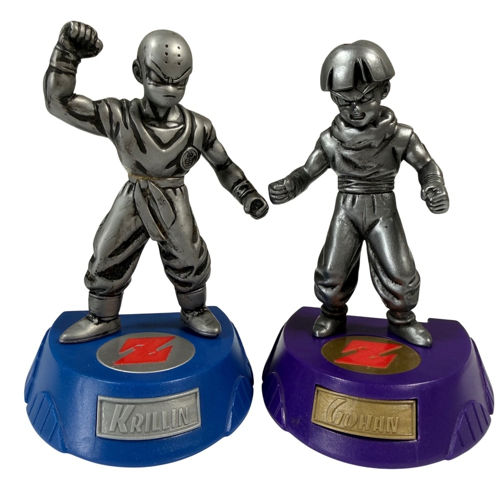 Burger King Dragon Ball Z Figures Krillin Gohan Silver Metallic Toy Set 2000